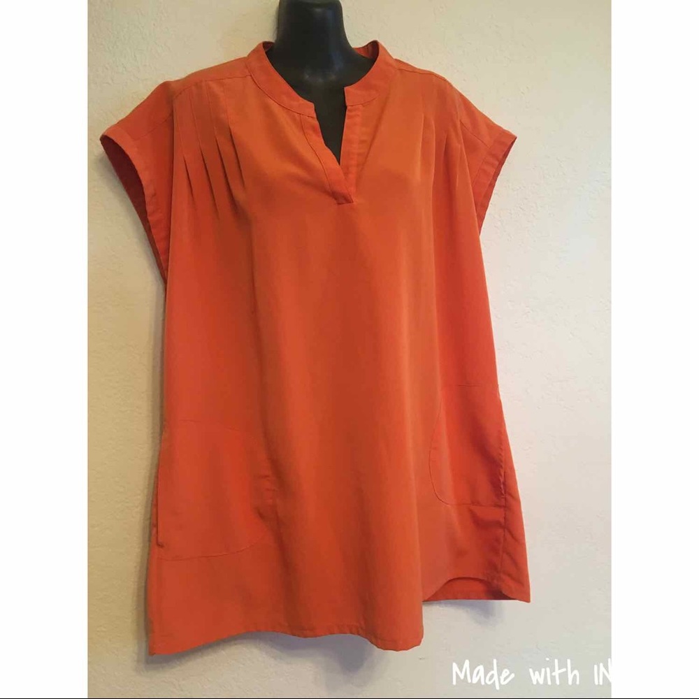 Travel Smith orange shift Dress pockets XL new